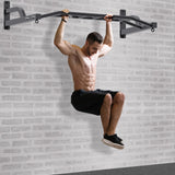 SELEWARE 48'' Multi-grip Pull Up Bar Wall Mount Heavy Duty Chin Up Bar with Hangers for Heavy Bag Home Gym Strength Workout Straps Support 500 lbs SELEWARE