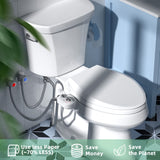 imio BD186 Bidet Attachment, Hot and Cold Water Bidet, Dual Nozzle, Self-Cleaning, Adjustable Water Pressure