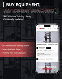 Mikolo Smith Machine with Weight Stack, Power Cage Home Gym System with LAT Pulldown & Cable Crossover, Multi-Functional Trainer with Dual Pulley System, Color Plate 230lbs
