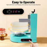 LIWBYYG Cake Decorating Machine, 200W 60-320rpm Cake Cream Spreading Machine Rotating Speed Automatic Cake Cream Spreading Machine with LCD Display for 4-12 inch Cakes (Green)