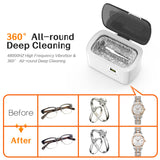 KECOOLKE Ultrasonic Jewelry Cleaning Machine, 600ml Sonic Cleaner with Digital Timer for Eyeglasses, Rings, Silver，Cleaner Solution for Gifts