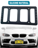 RCKJNJ American Flag License Plate Frames- Black Silicone Patriotic Car Tag Holder with Mounting Hardware & Screws Caps，2 Pack Front Rear for Men & Women