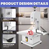 YOEXTO Electric Meat Bone Saw 1000W, Adjustable Slice Thickness, Frozen Meat Cutting Machine, Stainless Steel Table Bone Cutting Machine, Used for Home Market Factory Cutting of Ribs and Pig Trotters