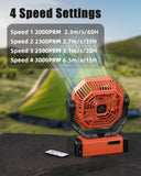 Battery Powered Fan - 9-Inch Rechargeable Fan Portable, 24000mAh(60Hrs) Camping Fans for Tent, Auto Oscillation Cordless, Tent Fans for Camping with Remote/light, 4 Speeds, 4 Timing, Outdoor