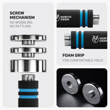 Hand Weight Set of 2 for Women 5lb Pair (3lb/4lb/5lb) Adjustable Dumbbells with Foam Handles Chrome Home Exercise Gym Workout (Standard-Finish 5lb×2) Northdeer