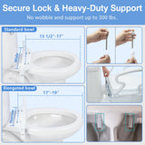 Soaids Raised Toilet Seat Risers for Seniors, Elevated Toilet Seat with Handles, 3-Level Height Adjustable, Support up to 300 Lbs