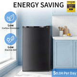 DOGHLY 3.2 Cu.Ft Mini Fridge with Freezer, Single Door Compact Refrigerator with 7 Adjustable Thermostat, Low Noise, Removable Shelf, Small Refrigerator for Dorm, Office, Bedroom, Black