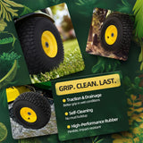 USCaster 15x6.00-6nhs Lawn Mower Tires Tubeless (2 Pack),Replacement Riding Lawn Mower Front Tires,Compatible withRiding Mowers and Lawn Tractor, 3" Centered Hub and 3/4" Bushings（Yellow)