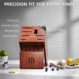 KnifeSaga Knife Set Premium, Japanese High Carbon Stainless Steel 14 Pcs Kitchen Knives Block Set with Built-in Sharpener and Wood Block