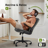 Office Chair Adjustable Desk Chair Mid Back Executive Comfortable Bonded Leather Ergonomic Back