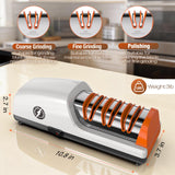 Replaceable Sharpener Electric Knife Sharpener, 3-Stage with 100% Diamond Abrasives & Precision Angle Guides, Kitchen Knife Sharpener with Sharpening and Polishing Function