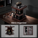 EXIN DECHEN Cologne Organizer for Men,Cologne Stand,3 Tier Wooden Perfume Shelf with Rotate,Desk Organizer,Gift for Dad From Wife,Husband Boyfriend Birthday Gift Ideas,Gifts for Men