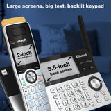 3 Super Long Range 3 Handset DECT 6.0 Cordless Phone for Home with Expandable to 12 HS VTech