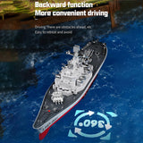GoolRC Remote Control Warship RC Military Battleship, 1:390 Scale Remote Control Boat for Lakes and Rivers, 2.4GHz RC Armed Cruiser Boat Model with Low Battery Alarm and 3 Batteries for Adults