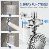 SINGSUO Filtered Rain Shower Head with Handheld Spray Combo, High Pressure Dual Shower Head with Filter for Hard Water, Modern Magnetix Double Shower Head and Handle Set, Adjustable Lift Bar (Chrome)