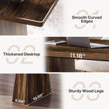 Tribesigns 63-Inch Executive Desk, Large Office Computer Desk with Double Pedestal, Modern Simple Workstations Writing Table Conference Table Business Furniture for Home Office, Rustic Brown