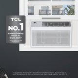 TCL 8000 BTU Smart Window Air Conditioner, Best Compact Quiet Energy Efficient AC Unit, Fan & Dehumidifier, Rooms Up To 350 Sq. Ft., Remote Control, Works with Alexa, Google Assistant & TCL Home App