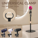 Hair Dryer Stand Holder, Hands Free Hair Dryer Stand with 360 Degree Rotating, Height Adjustable Countertop Blow Dryer Holder, Drubale Dryer Stand Works for 99% Blow Dryer