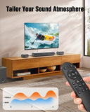 Hiwill 4.1ch Sound Bar with Dolby Atmos, 300W Sound Bar for Smart TV with Subwoofer, 2 Front Surround Speakers, Soundbar for TV Speaker, Adjustable Bass, Surround Sound System for TV, A41
