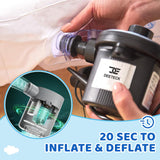 Deeteck Inflatable Toddler Travel Bed - 60 Inches Portable Toddler Bed for Travel with Safety Sides - Cozy Kids Air Mattress Set with Built-in Electric Pump & Carry Case- Easy to Inflate - Sea Blue
