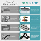 SR SUN RISE Black Square Rainfall Shower Head and Handle Set, Wall Mounted Shower Fixtures, Metal Shower Faucet Trim Repair Kits (With Shower Valve)