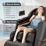 Culanta Massage Chair Full Body, Zero Gravity SL-Track Shiatsu Massage Recliner Chair with Body Scan, Airbags, Foot Rollers, Deep Yoga Stretch, Heating (U1-Brown)