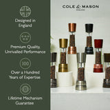 Cole & Mason Derwent Salt and Pepper Grinder Set - Refillable Salt & Pepper Grinder Set with Gourmet Precision Mechanisms - Kitchen Accessories for Cooking - Gift Set, Iron Grey
