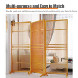 Light Brown Folding Room Divider - 2 Panel Privacy Screen, Portable Freestanding Wall Partitions for Home & Office, Durable Wood Base, Perfect for Space Separation
