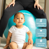 BABYGO Birthing Ball - Pregnancy Yoga Labor & Exercise Ball & Book Set Trimester Targeting, Maternity Physio, Birth & Recovery Plan Included Anti Burst Eco Friendly (Turquoise, 65cm)