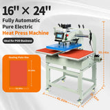 16x24 Fully Electric Up Sliding Dual-Platen Auto Heat Press Machine