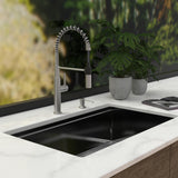 Kitchen Faucet with Pull Down Sprayer - Commercial High Arc Stainless Steel Kitchen Sink Faucet, Single Handle Kitchen Faucets for RV Bar Laundry Farmhouse Camper Outdoor Brushed Silver