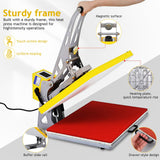 Semi-Auto Heat Press Machine, 16x24inch Heat Press with Slide-Out Base, 110V 2000W High-Pressure Sublimation Transfer Machine