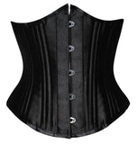 SHAPERX Women's Waist Training Corsets Underbust Heavy Duty 26 Steel Boned Hourglass Silhouette Body Shaper, SZ1908-Black-XS