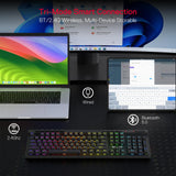 Wireless RGB Gaming Keyboard, 3-Modes 104 Keys Mechanical Keyboard w/Hot-Swap Socket Redragon