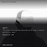 Can I Get an Amen Christian Trucker Hat, Embroidered Hat for Men & Women, Jesus Religious Faith Apparel Navy