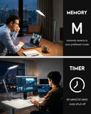 LitONES Remote LED Desk Lamp with Clamp, 2000LM, 30 Modes, Metal Arm