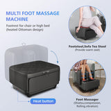 2 in 1 Foot Massager Machine & Ottoman Rest, Shiatsu Foot and Calf Massager with Heat, Kneading, Vibration, Compression Massagers for Feet, Ankle, & Leg COMFIER