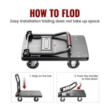 Foldable Push Cart Dolly | 660 lbs.Capacity Moving Platform Hand Truck | Foldable for Easy Storage