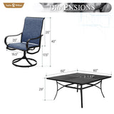Sophia & William Outdoor Dining Set Patio Dining Sets Patio Table and Chairs Set 9 Pieces Square Outdoor
