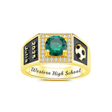 Oseew 2027 Men Graduation Class High School Ring (Yellow Gold)