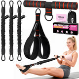 Upgraded Multifunction Pedal Resistance Band with Handle, 3 Tube Adjustable Resistance Bands for Abdomen, Waist, Arm, Core/ABS, Leg Workout