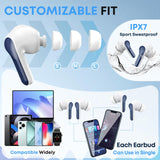 Wireless Earbuds, Bluetooth 5.4 Headphones HIFI Stereo/Crystal clear, Blue
