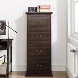 Tribesigns 4-Drawer File Filing Cabinet, Vertical File Cabinet Office Wood Filing Cabinet for A4 /Letter Size Narrow Tall File Storage, Walnut