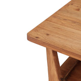 LITTLE TREE Solid Wood Coffee Table, 47-Inch Living Room Center Table with Shelf, 2-Tier, Smooth Corners, Child-Friendly, Easy Assembly, Brown