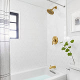 FROPO Brushed Gold Shower Tub Faucet Set With Valve - Gold Shower Head and Handle Set, Shower Faucet Set With 6 Inch Rain shower Head and Tub Spout, High-Pressure Tub Shower Trim Kit