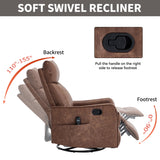 MOOLSUN Faux Leather Recliner Sofa Set with 360-Degree Swivel Chair, Living Room Furniture Set with Reclining Seats, Ideal for Home, Office, or Theater Seating（K-Beige Faux Leather,Chair）