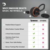 DMoose Fitness Ab Roller Wheel with Elbow Support & 2 Knee Pads - Abdominal Exercise Trainer for Core Strength Training - Ultimate Abs Workout Equipment (Black)