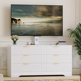 Garvee Wood TV Stand with Mount, Entertainment Center with 6 Drawers, Corner Media Console for 32–85 Inch TVs, Modern Storage TV Cabinet for Living Room Bedroom