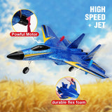 Fremego Su-27 RC Airplane,2.4GHz 2 Channel Remote Control Plane with Gyro Night Lights and 2 Batteries, Easy to Fly for Adults, Beginners and Kids Toy