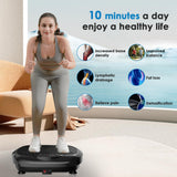 Natini Vibration Plate Exercise Machine - Whole Body Workout Vibration Platform Lymphatic Drainage Machine for Weight Loss Home Fitness - Black